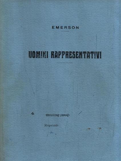 uomini rappresentativi - Ralph W. Emerson - copertina