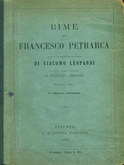Rime di Francesco Petrarca -   - copertina