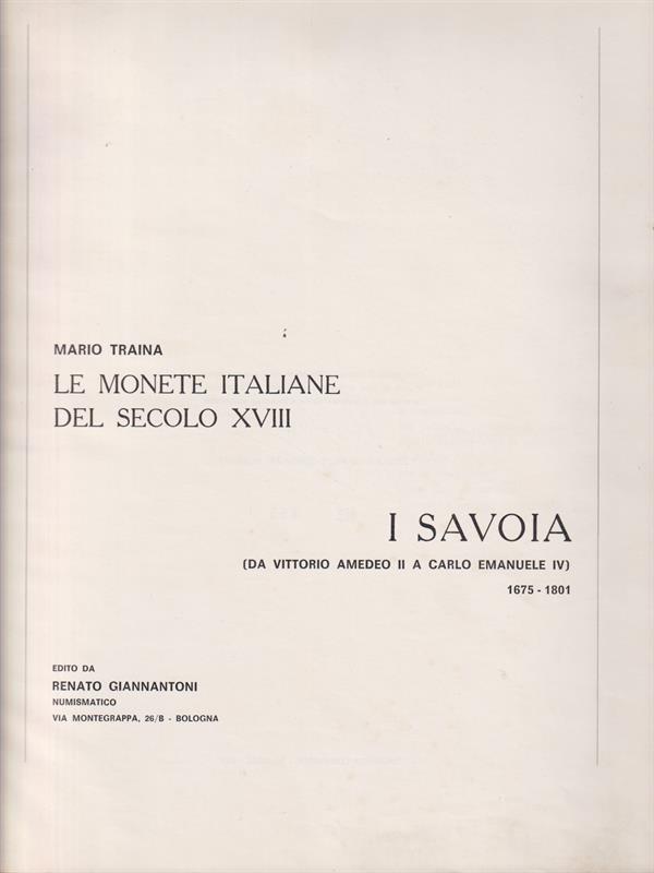 Le monete italiane del secolo XVIII