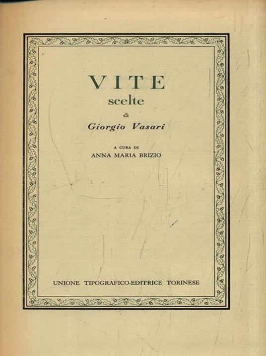 Vite scelte - Giorgio Vasari - copertina