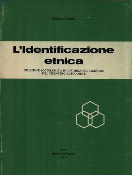 L' Identificazione etnica - Renzo Gubert - copertina