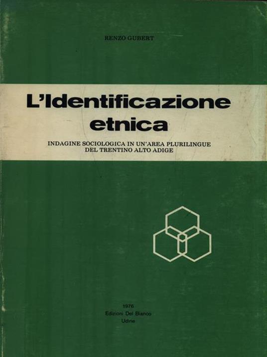 L' Identificazione etnica - Renzo Gubert - copertina