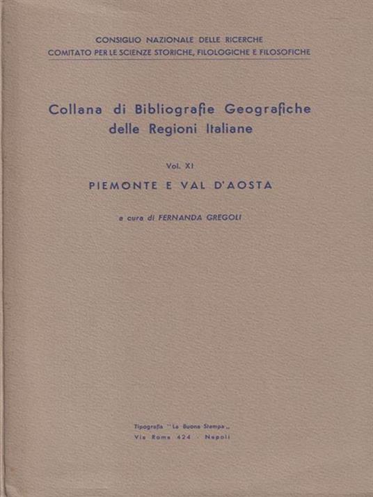 Piemonte e Val D'Aosta - Fernanda (a cura di) Gregoli - copertina