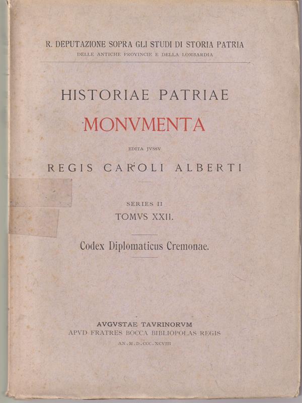 Historiae patriae monumenta - tomus XXII