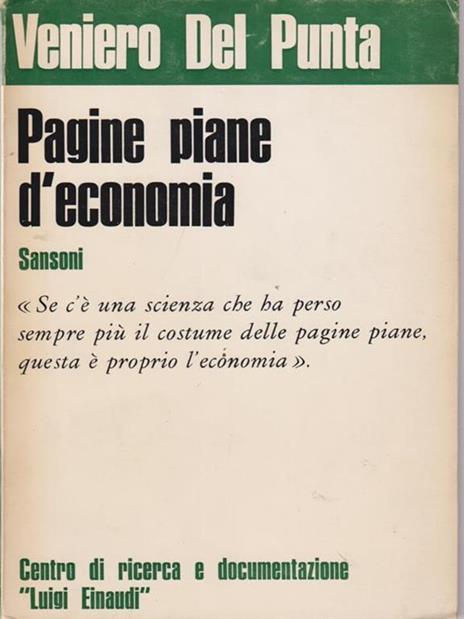 Pagine piane d'economia - Veniero Del Punta - copertina