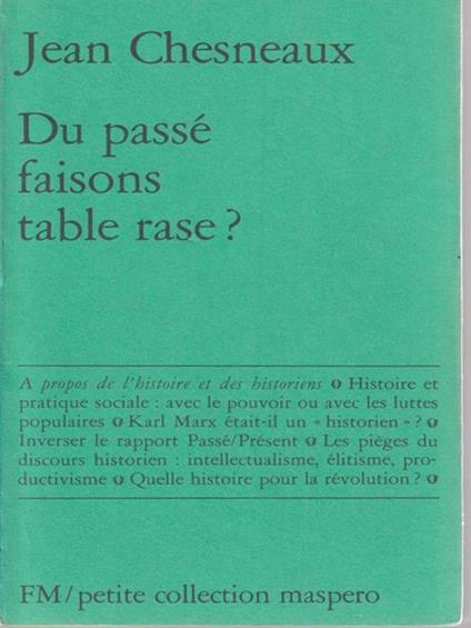 Du passè faisons table rase? - Jean Chesneaux - copertina