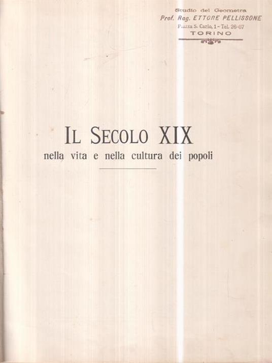 Il Secolo XIX nella vita e nella cultura dei popoli.  La Storia. La marina e gli eserciti - Francesco Giarelli - copertina