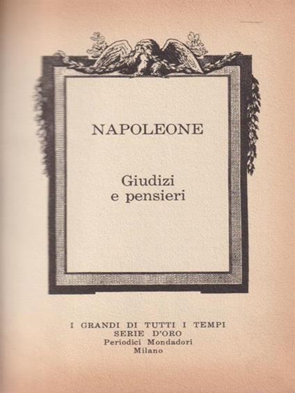 Napoleone. Giudizi e pensieri - copertina