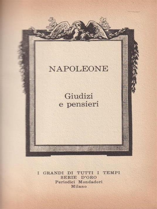 Napoleone. Giudizi e pensieri - copertina