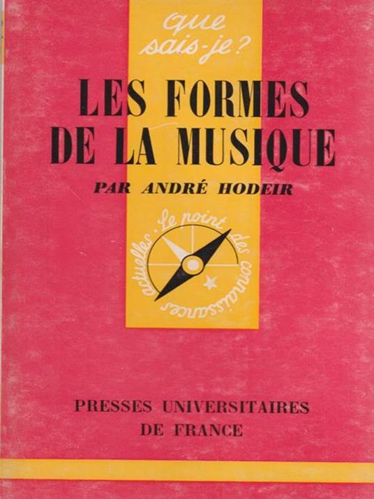 Les formes de la musique - André Hodeir - copertina