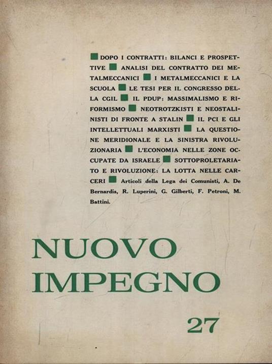   Nuovo impegno n. 27/maggio 1973 - copertina