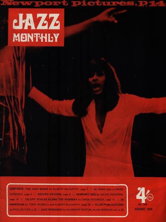   Jazz monthly No. 186 August, 1970 - copertina