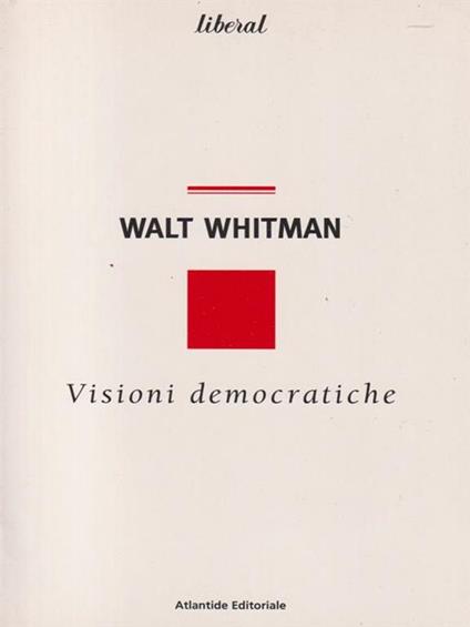   Visioni democratiche - Walt Whitman - copertina