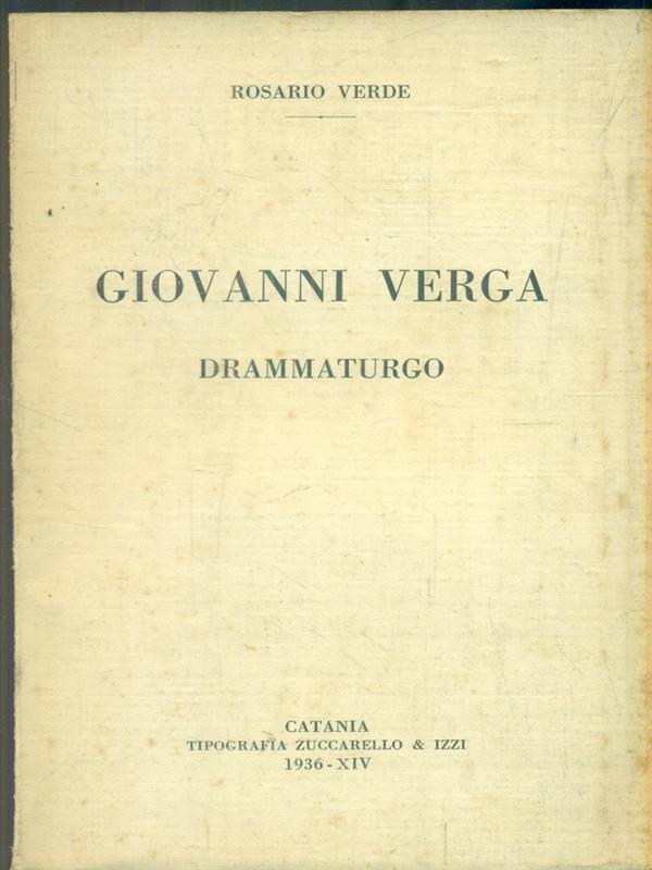   Giovanni Verga drammaturgo