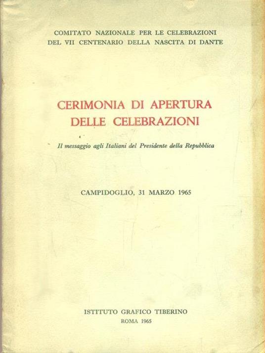   Cerimonia di apertura delle celebrazioni - copertina