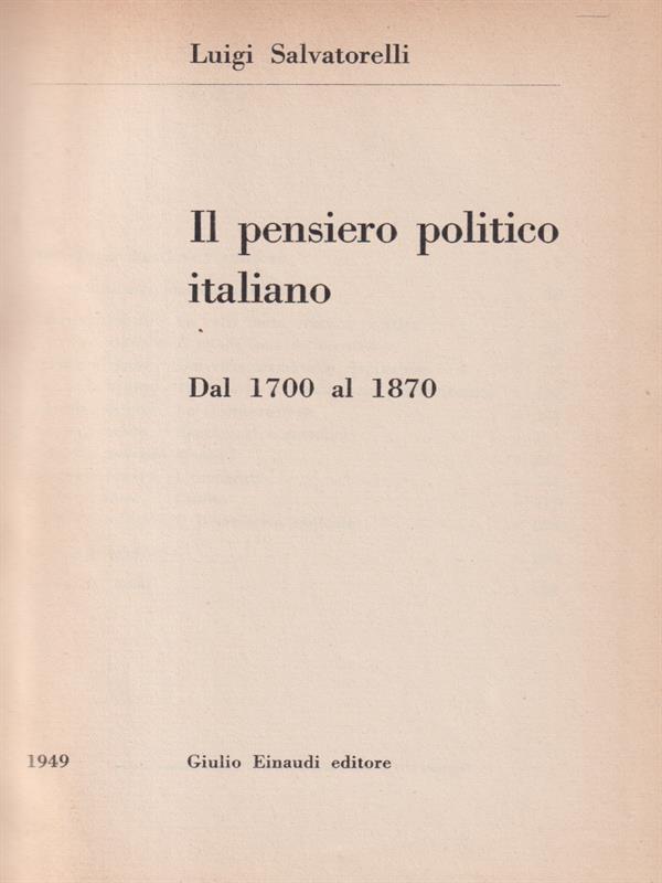 Il pensiero politico italiano