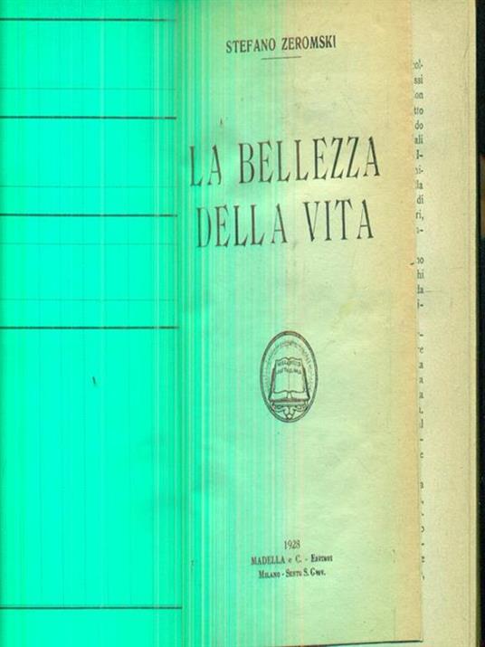 La bellezza della vita - Stefan Zeromski - copertina