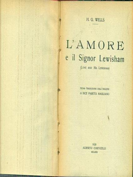 l' amore e il signor Lewisham - Herbert G. Wells - copertina