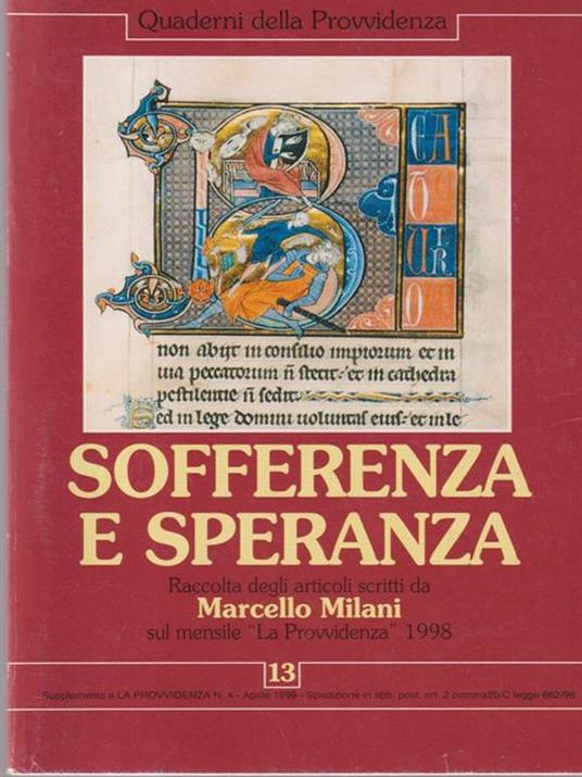   Sofferenza e speranza - Marcello Milani - copertina