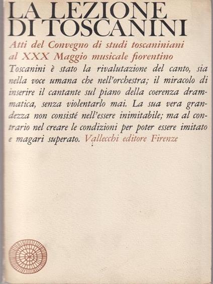 La lezione di Toscanini - copertina