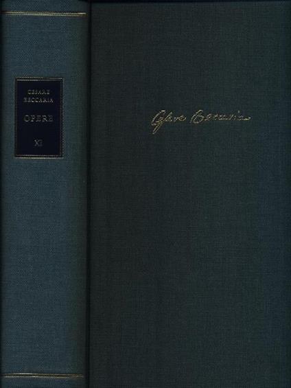 Edizione nazionale delle opere di Cesare Beccaria XI - Cesare Beccaria - copertina