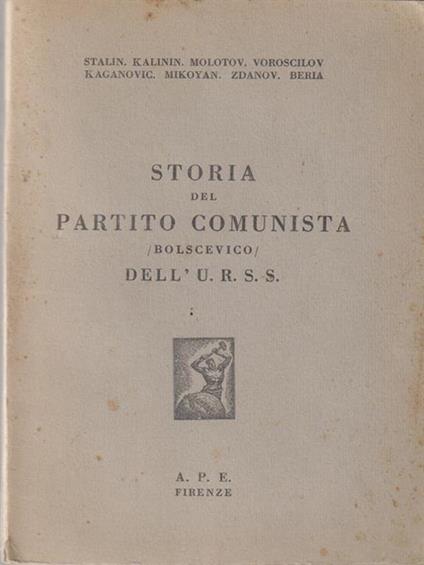   Storia del partito comunista/bolscevico/U.R.S.S - copertina