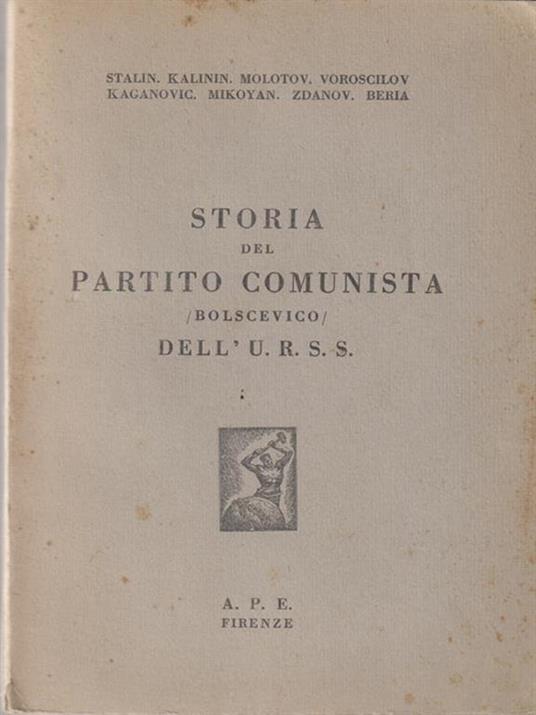   Storia del partito comunista/bolscevico/U.R.S.S - copertina