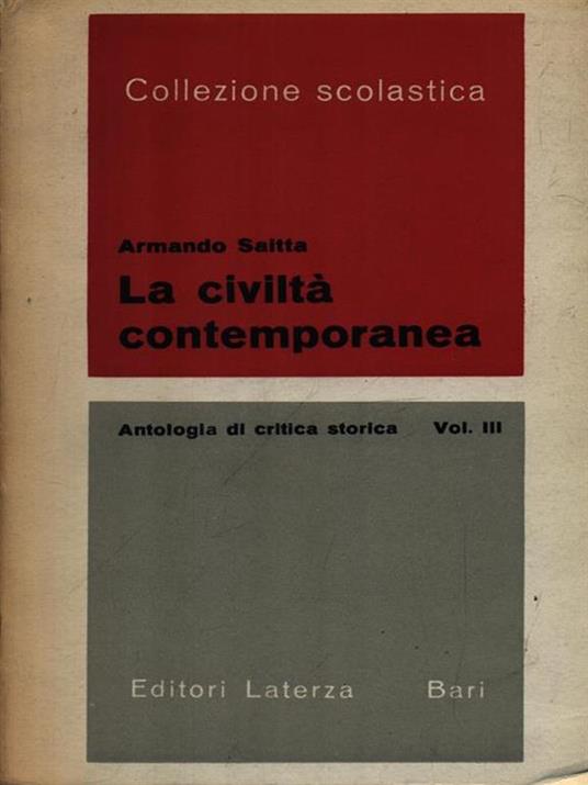 La civiltà contemporanea - Armando Saitta - copertina