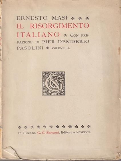Il risorgimento italiano - vol II - Ernesto Masi - copertina