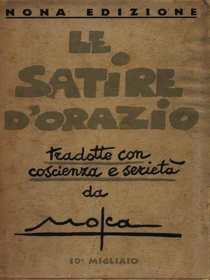 Le satire d'Orazio - Q. Flacco Orazio - copertina
