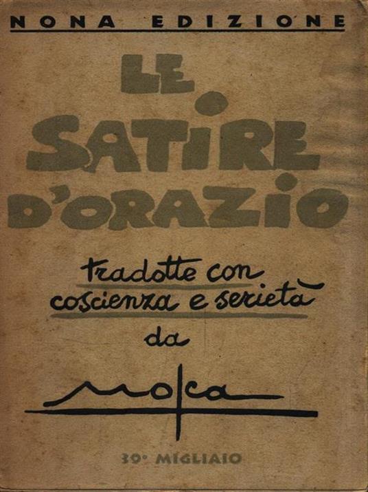 Le satire d'Orazio - Q. Flacco Orazio - copertina