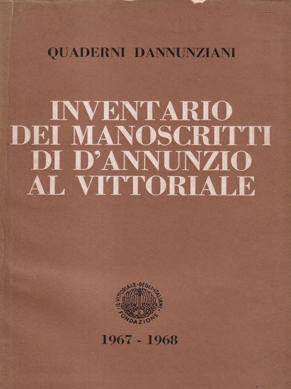   Inventario dei manoscritti di D'Annunzio