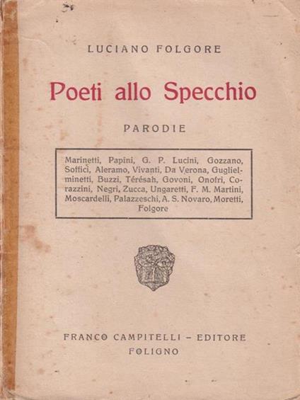   Poeti allo specchio - Luciano Folgore - copertina