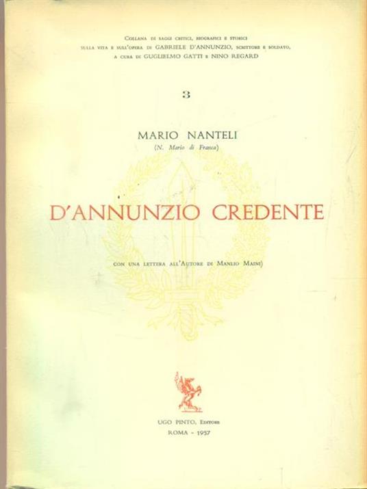   D'Annunzio credente - Mario Nanteli - copertina