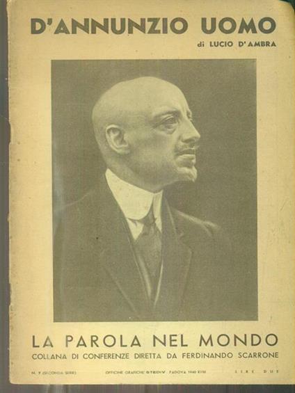   D'Annunzio Uomo - Lucio D'Ambra - copertina
