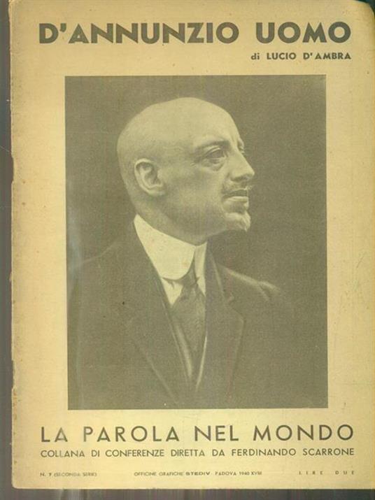   D'Annunzio Uomo - Lucio D'Ambra - copertina