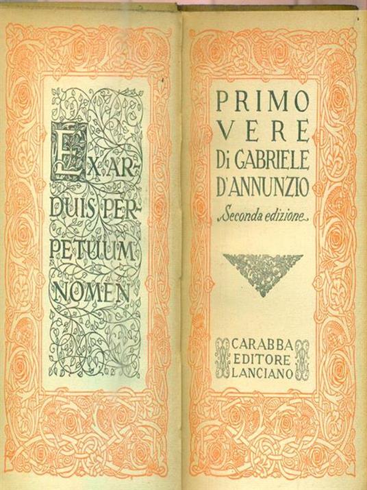   Primo vere. Seconda edizione - Gabriele D'Annunzio - copertina