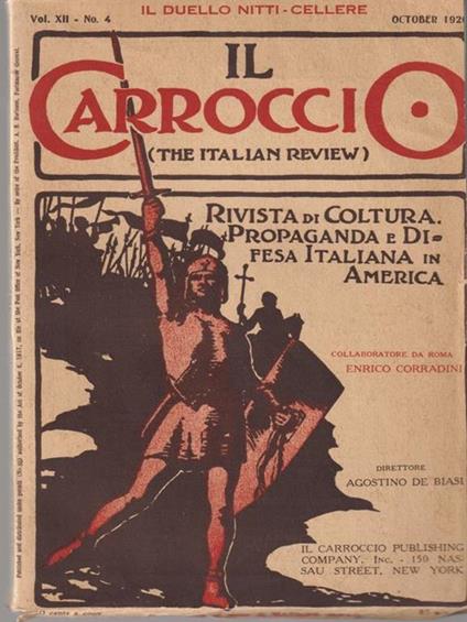 Il carroccio vol XII. n.4 -october 1920 - copertina