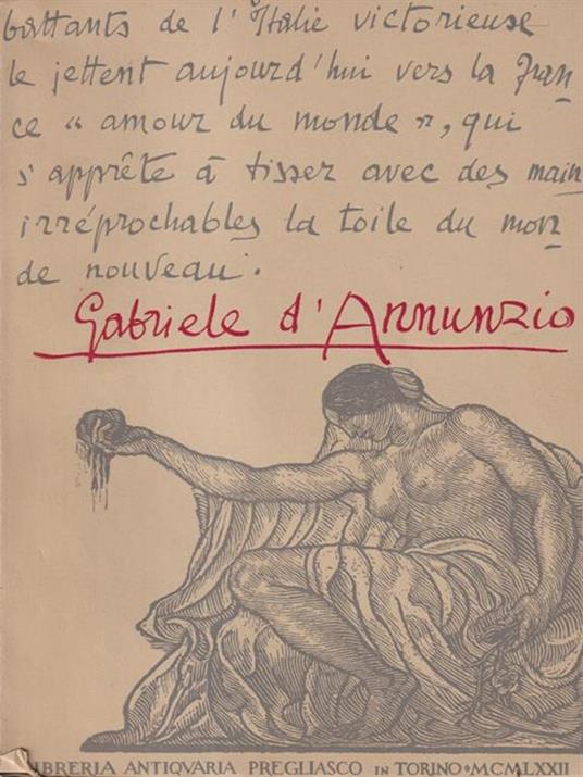 Gabriele D'Annunzio. Catalogo n.33 - copertina