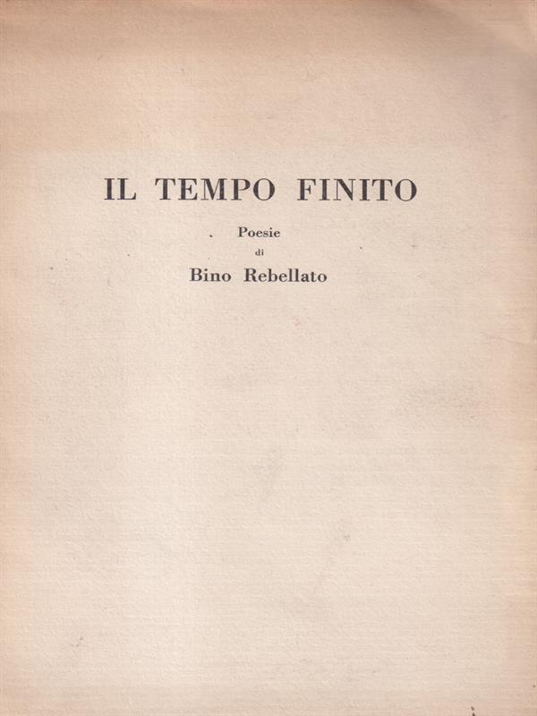 Il tempo finito. Autografato
