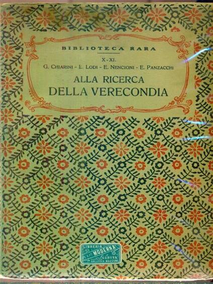   Alla ricerca della Verecondia - copertina