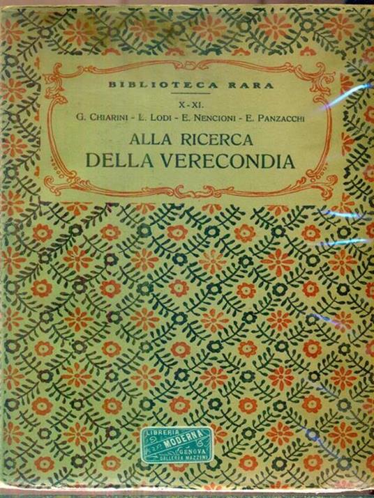   Alla ricerca della Verecondia - copertina