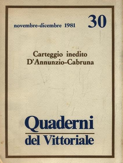   Quaderni del Vittoriale - Anno V N. 30/Novembre-Dicembre 1981 - copertina