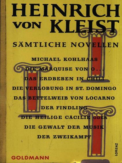 Samtliche Novellen - Heinrich von Kleist - copertina