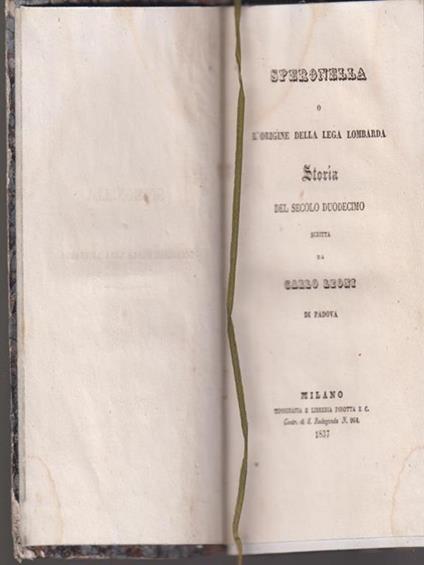 Speronella o l'origine della lega lombarda - Carlo Leoni - copertina
