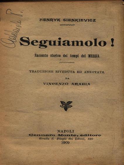 Seguiamolo! - Henryk Sienkievicz - copertina
