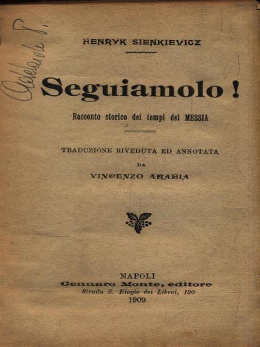 Seguiamolo! - Henryk Sienkievicz - copertina