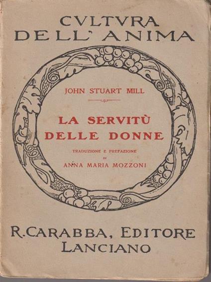 La servitù delle donne - John Stuart Mill - copertina
