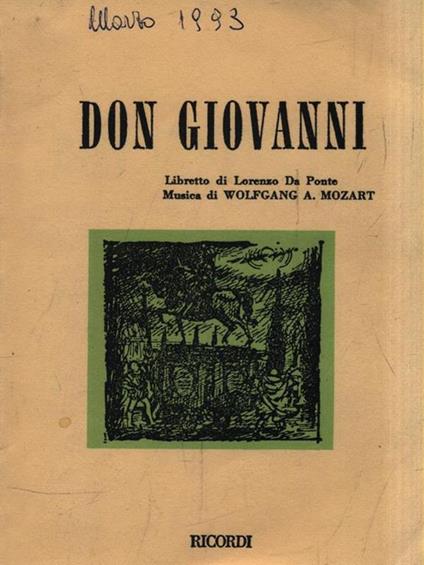 Don Giovanni. Dramma giocoso in 2 atti - Lorenzo Da Ponte - copertina