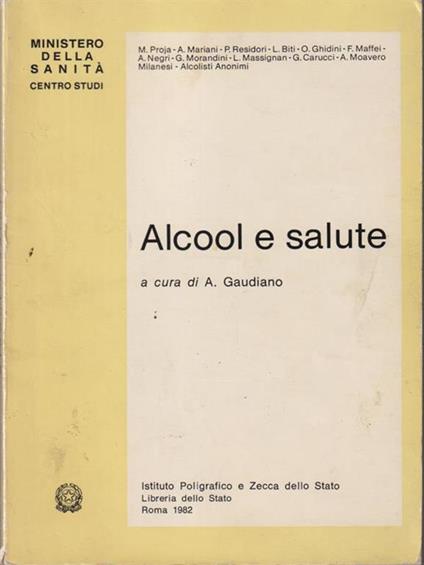   Alcool e salute - copertina